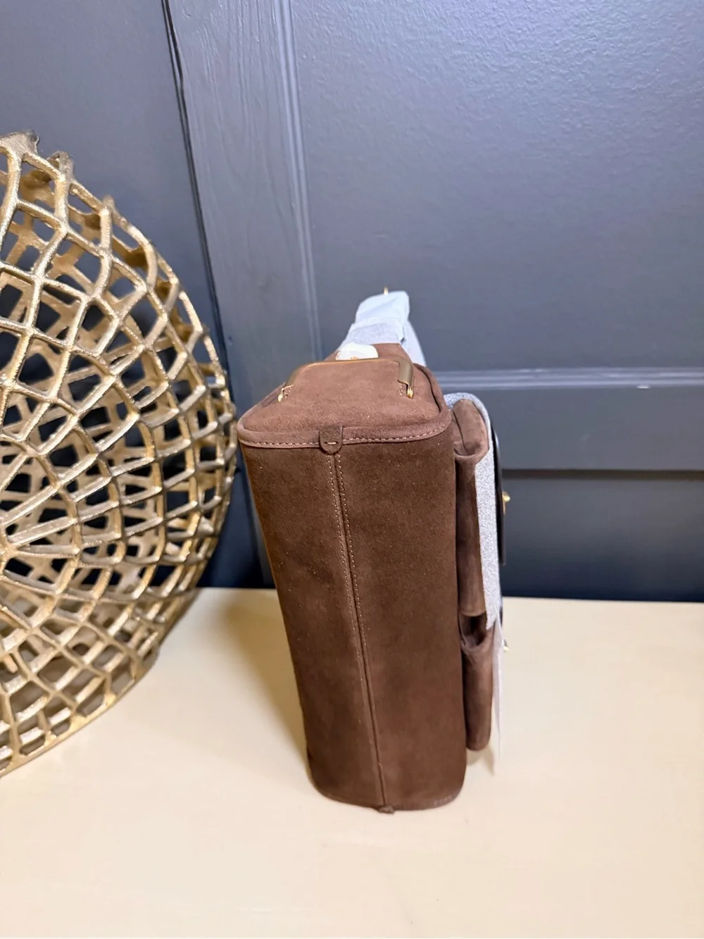 NWT Coach Mini Haversack in Brown Suede
